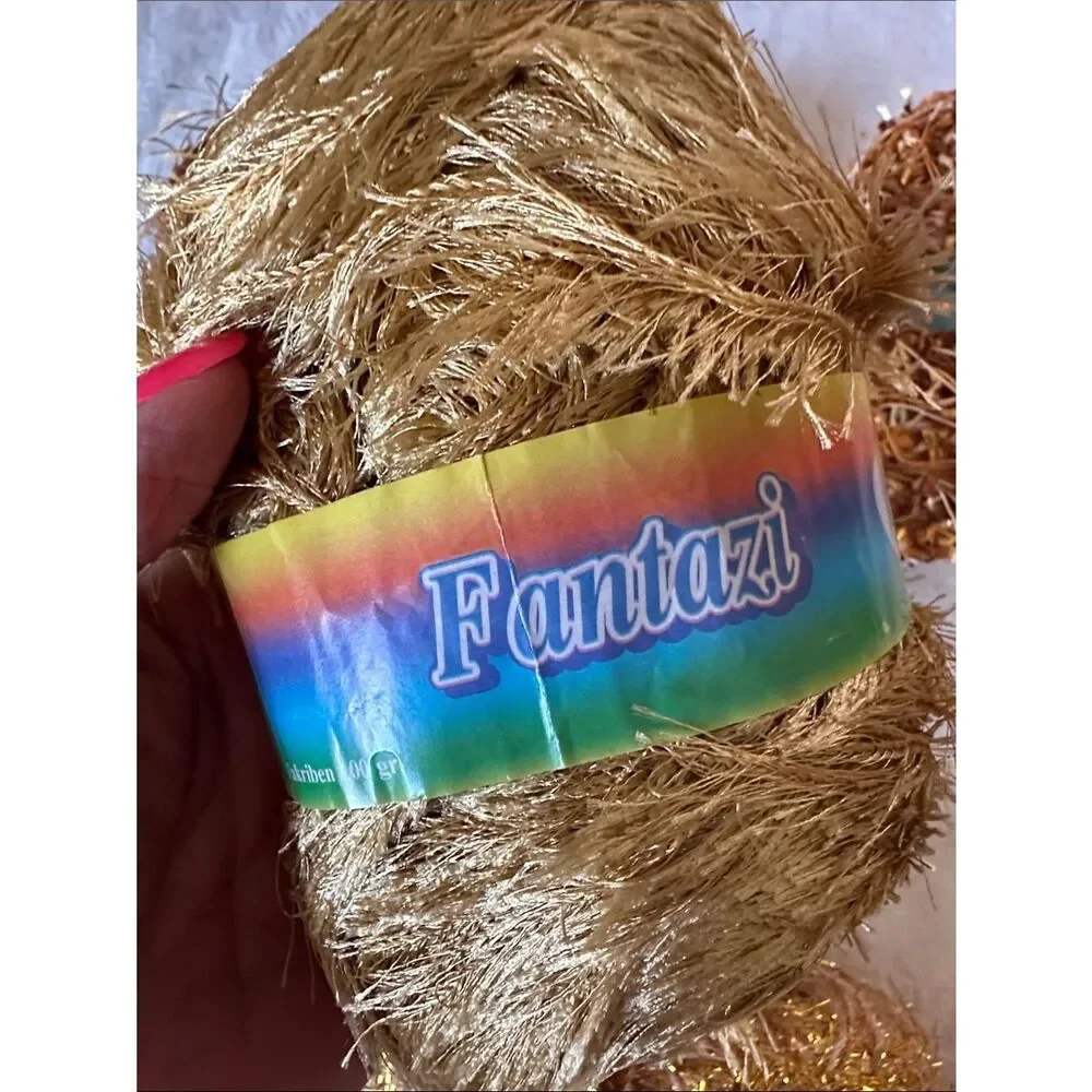 Yarn Bundle Gold Decorative Eyelash Party Yarn Multipack